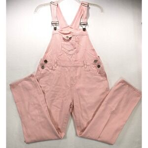 Anna-Kaci Womens Pink Denim Overalls Adjustable Straps Straight Leg Size M